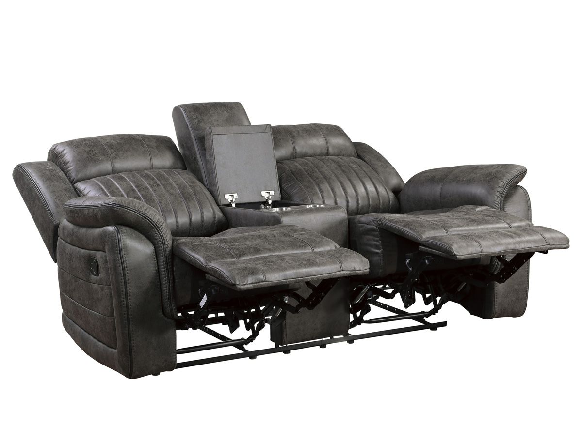 Halmin Polished Microfiber Recliner Loveseat