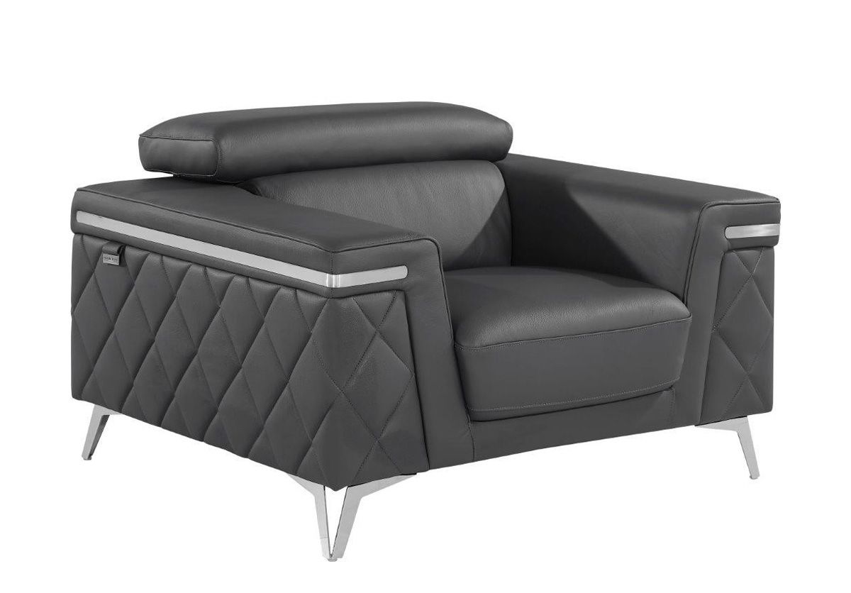 Hanari Modern Grey Italian Leather Chair