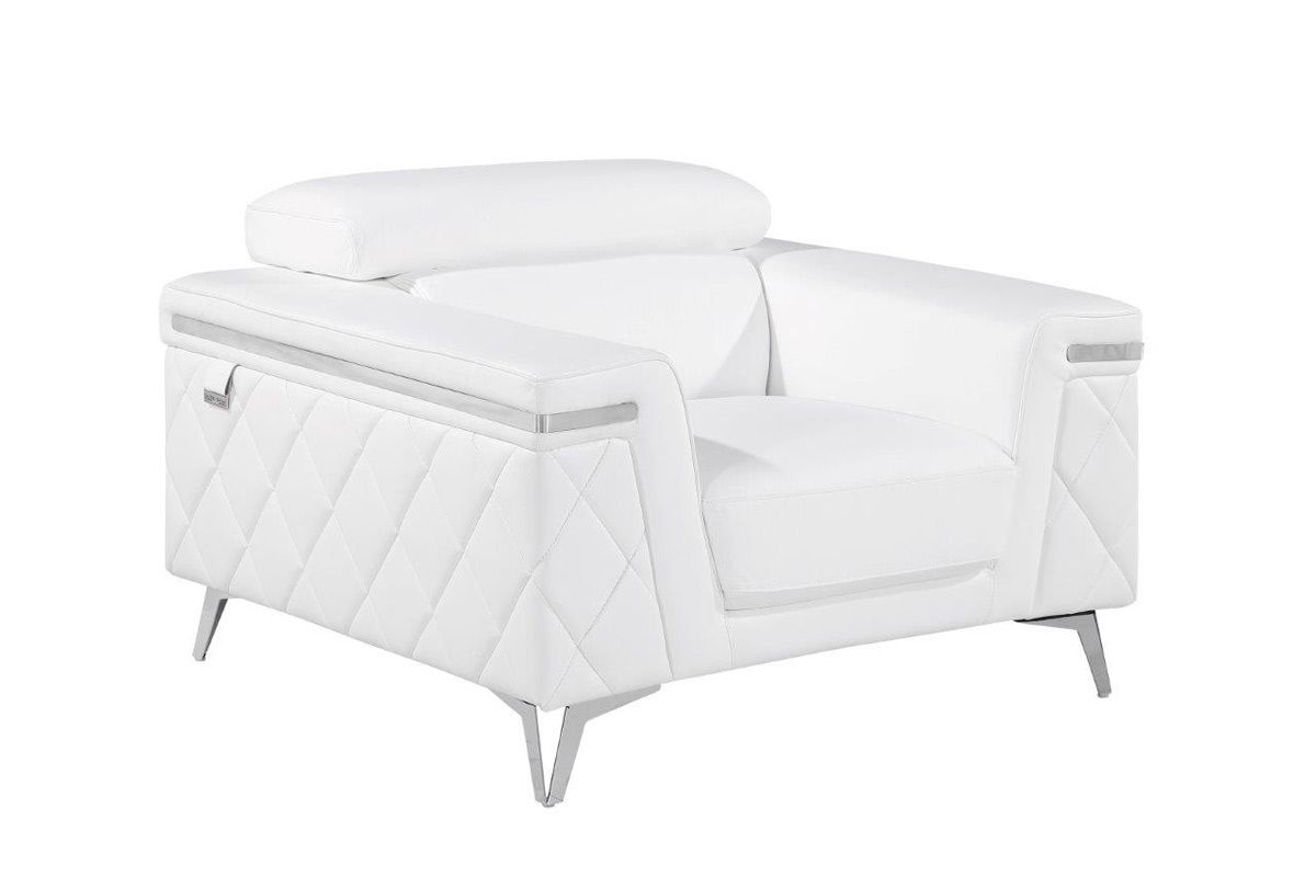 Hanari Modern White Leather Chair