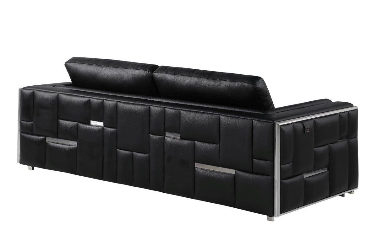 Hanover Black Italian Leather Sofa Back