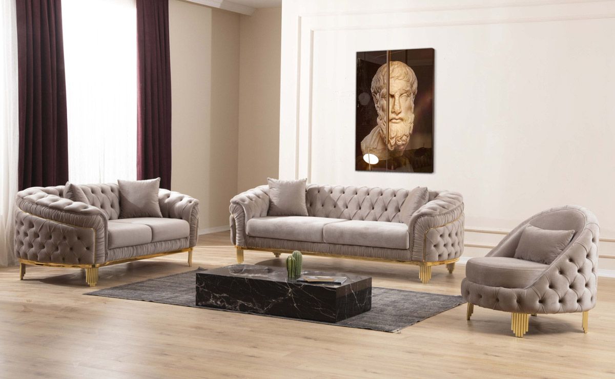 Harley Taupe Sofa Set