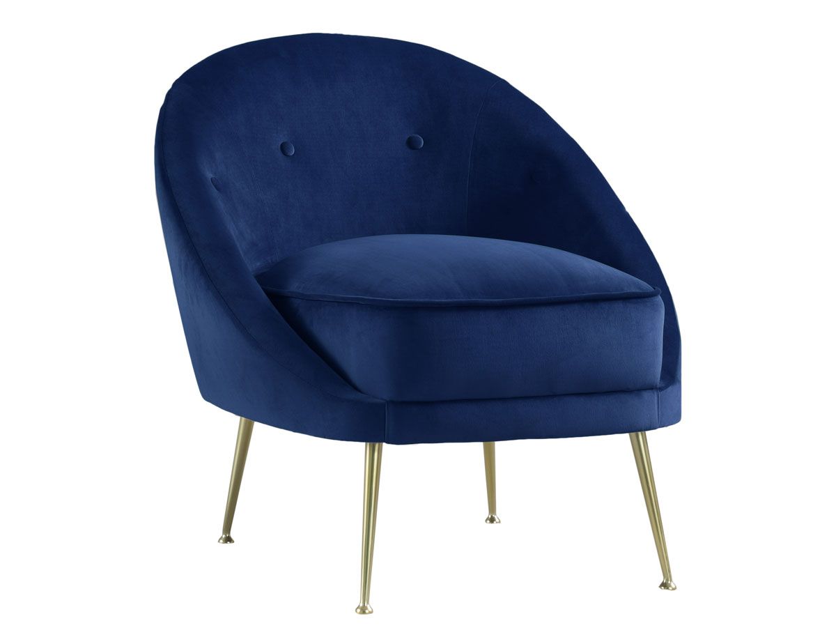 Harlow Navy Blue Velvet Accent Chair