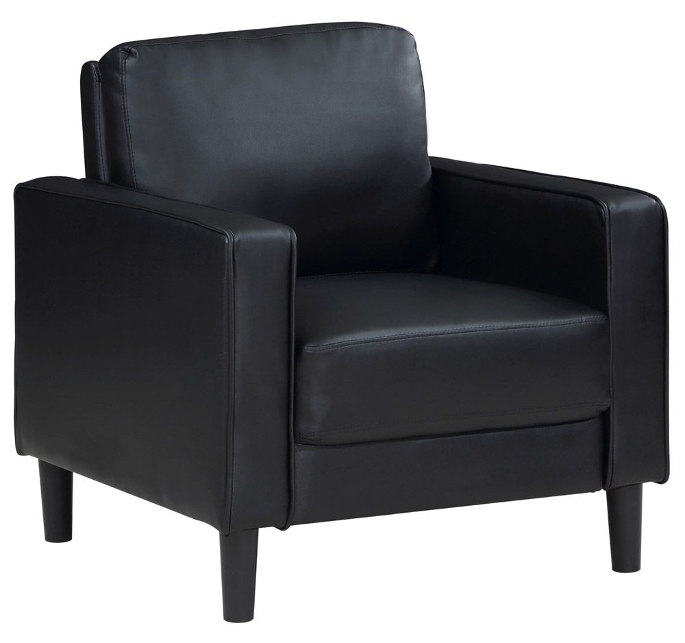 Hartford Black Leather Casual Chair