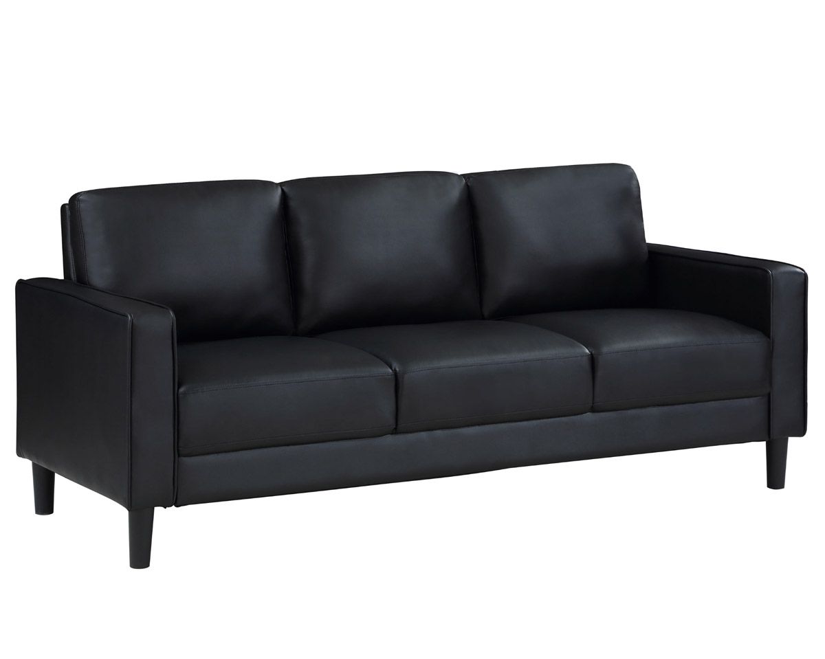 Hartford Black Leather Casual Sofa