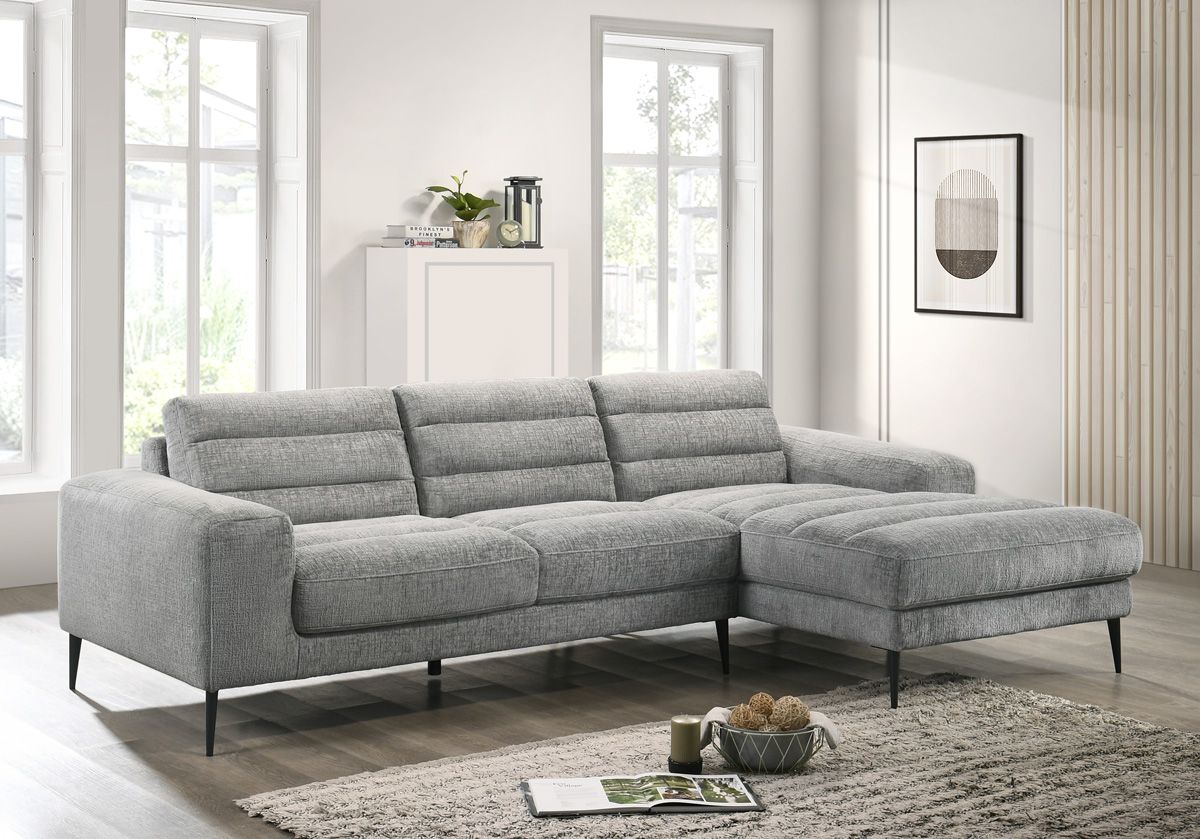 Hathaway Grey Linen Sectional