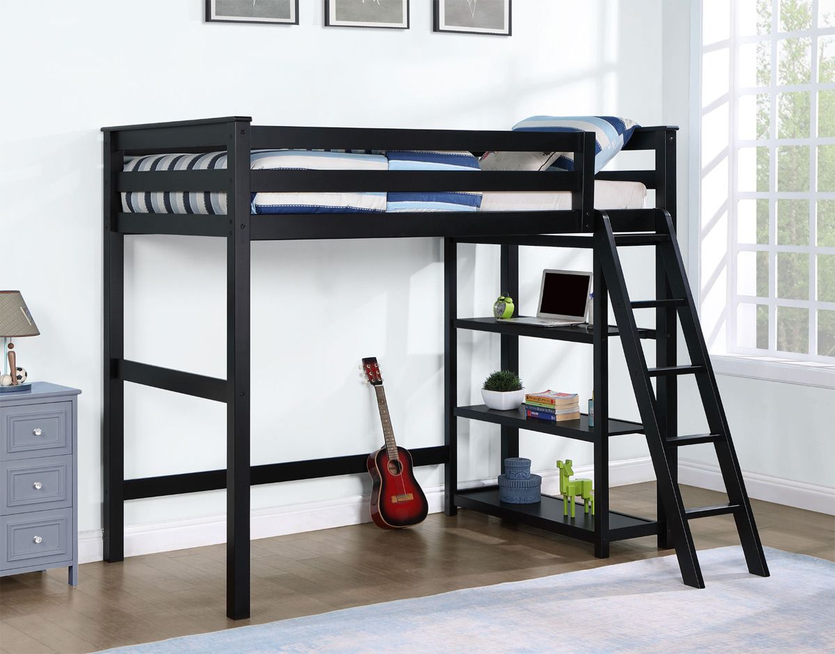 Hayden Twin Loft Bed Black Finish