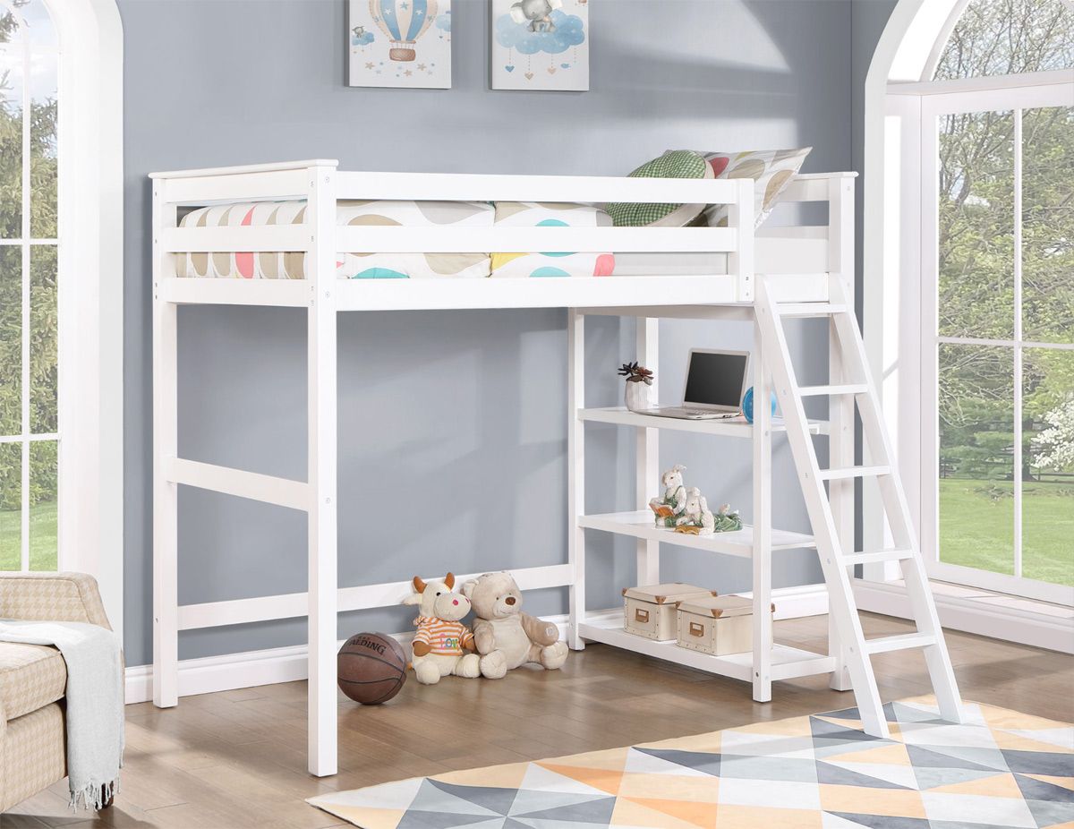 Hayden White Finish Twin Loft Bed