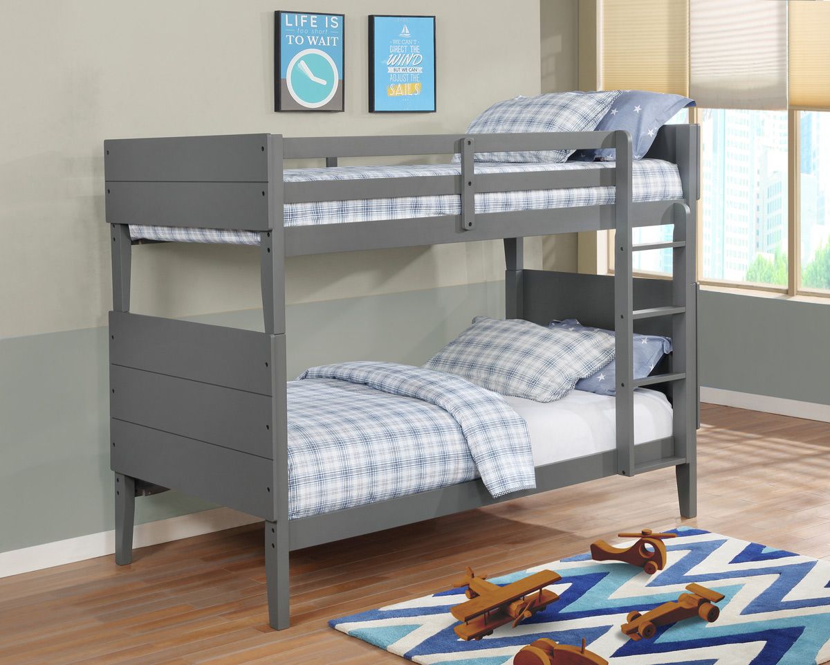 Hendrik Grey Twin Over Twin Bunkbed