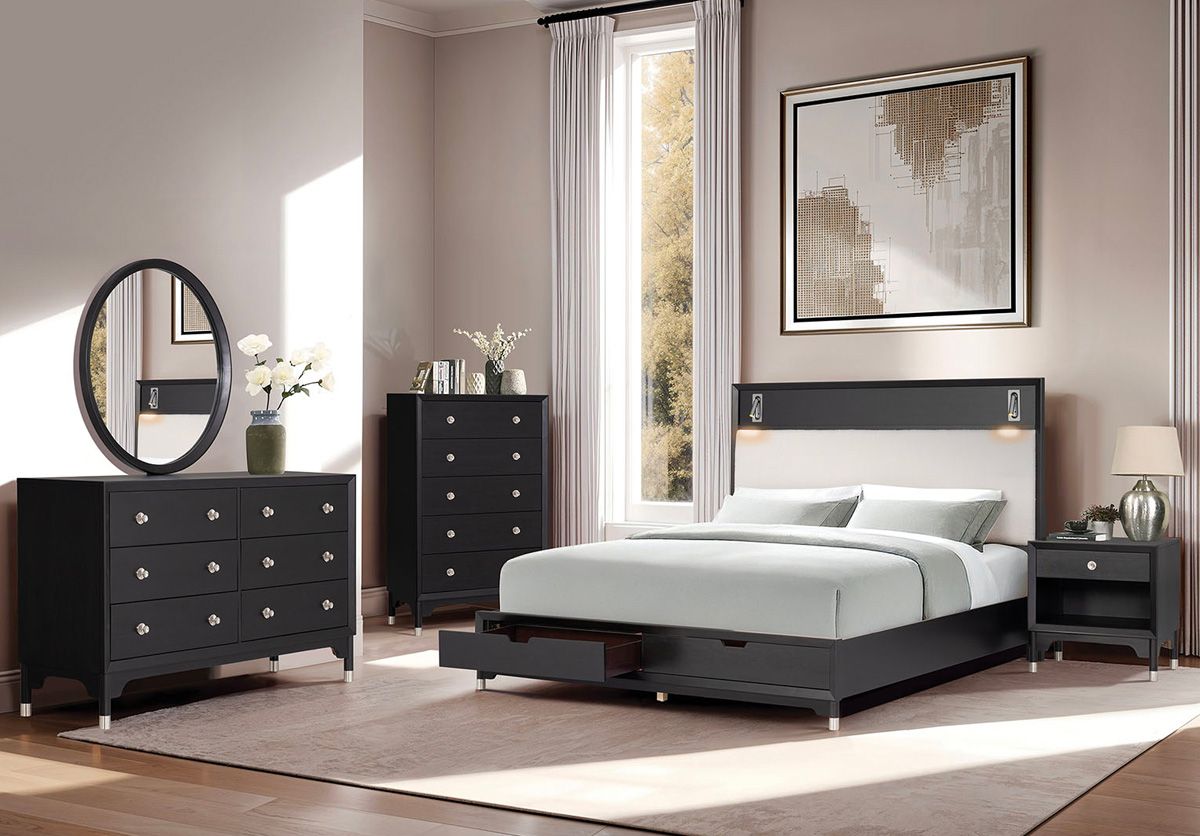 Hetty Black Storage Bedroom Set