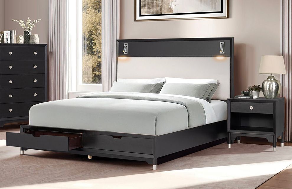 Hetty Black Storage Bed With Reading Lights