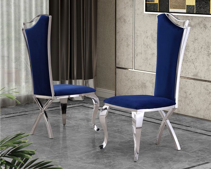 Hobson Navy Velvet Dining Chairs