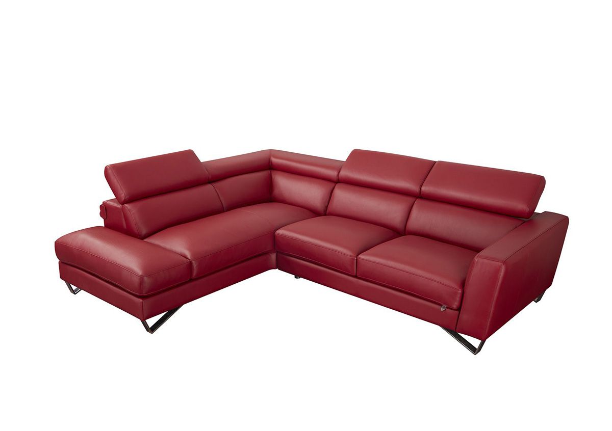 Hollywood Red Leather Sectional Left Side