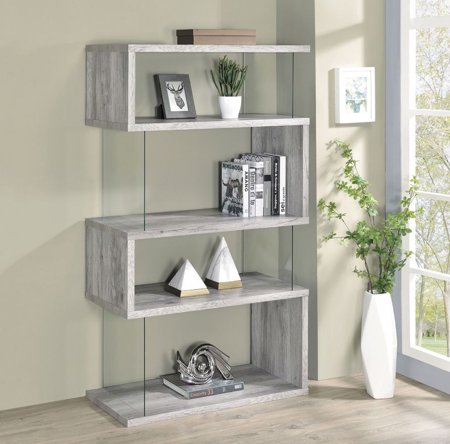 Holray Rustic Grey Display Bookcase