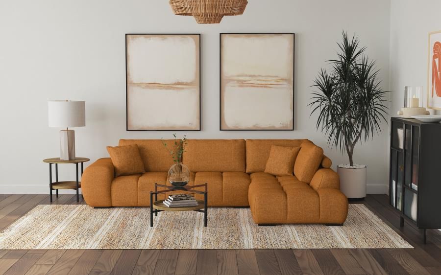 Huckaby Orange Modern Sectional Sofa