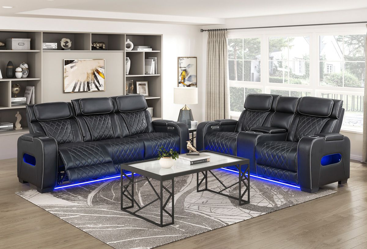 Imogen Black Power Recliner Sofa Set