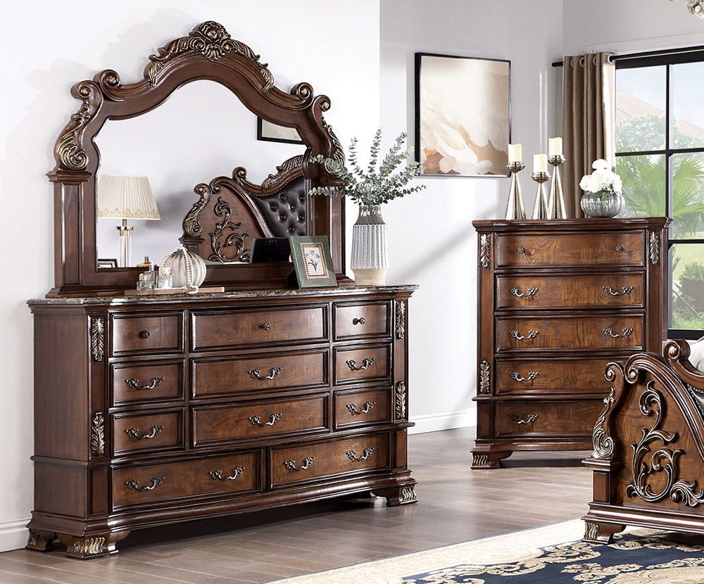 Imperial Traditional Style Dresser With Mirror