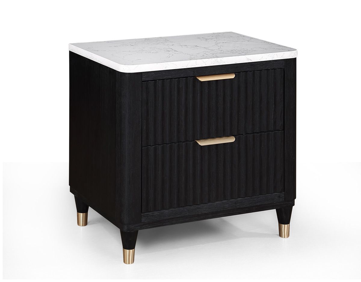 Iness Black Finish Night Stand