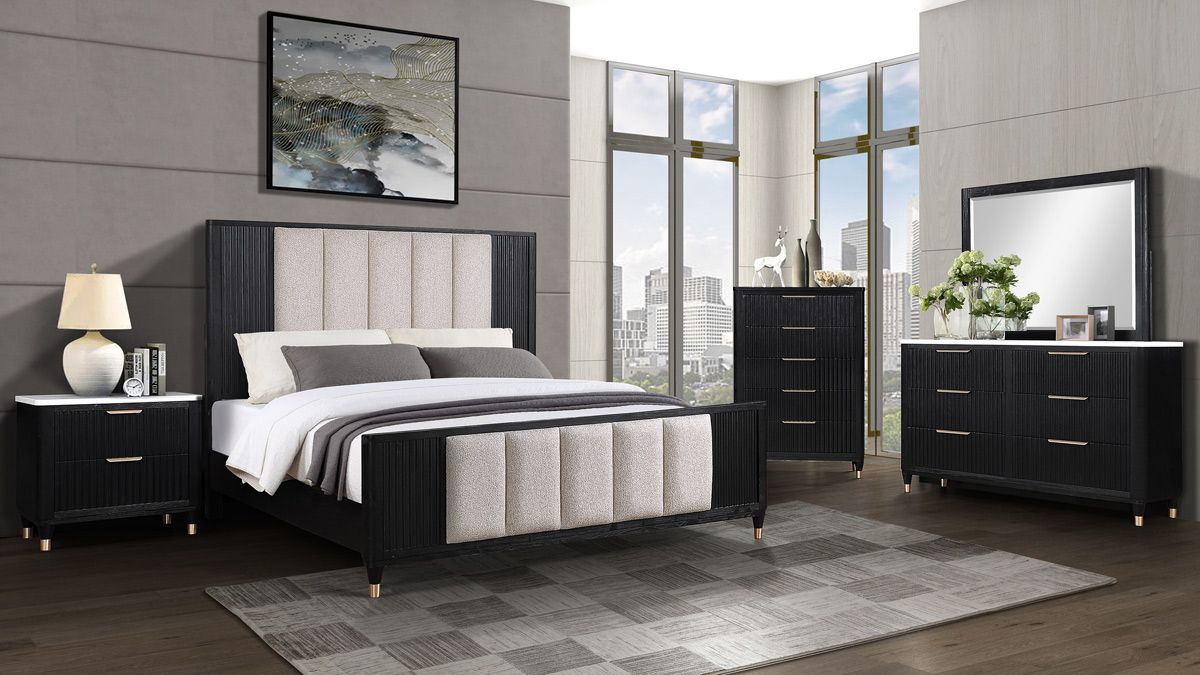 Iness Black Finish Bedroom Set