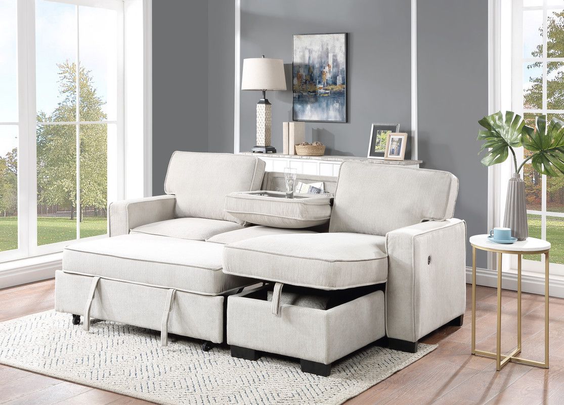 Jacotte Beige Sectional Sleeper