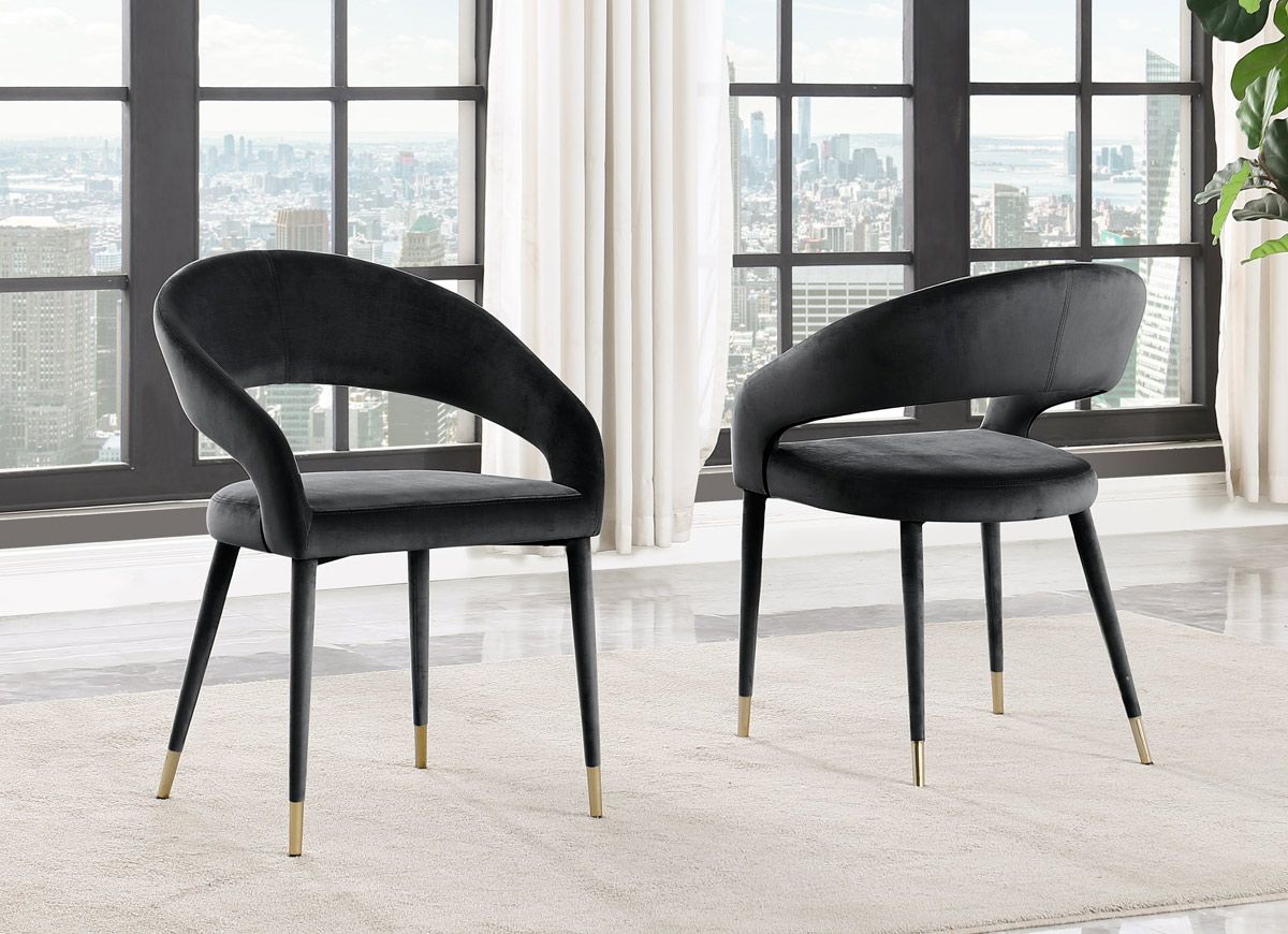 Jaguar Black Velvet Dining Chairs