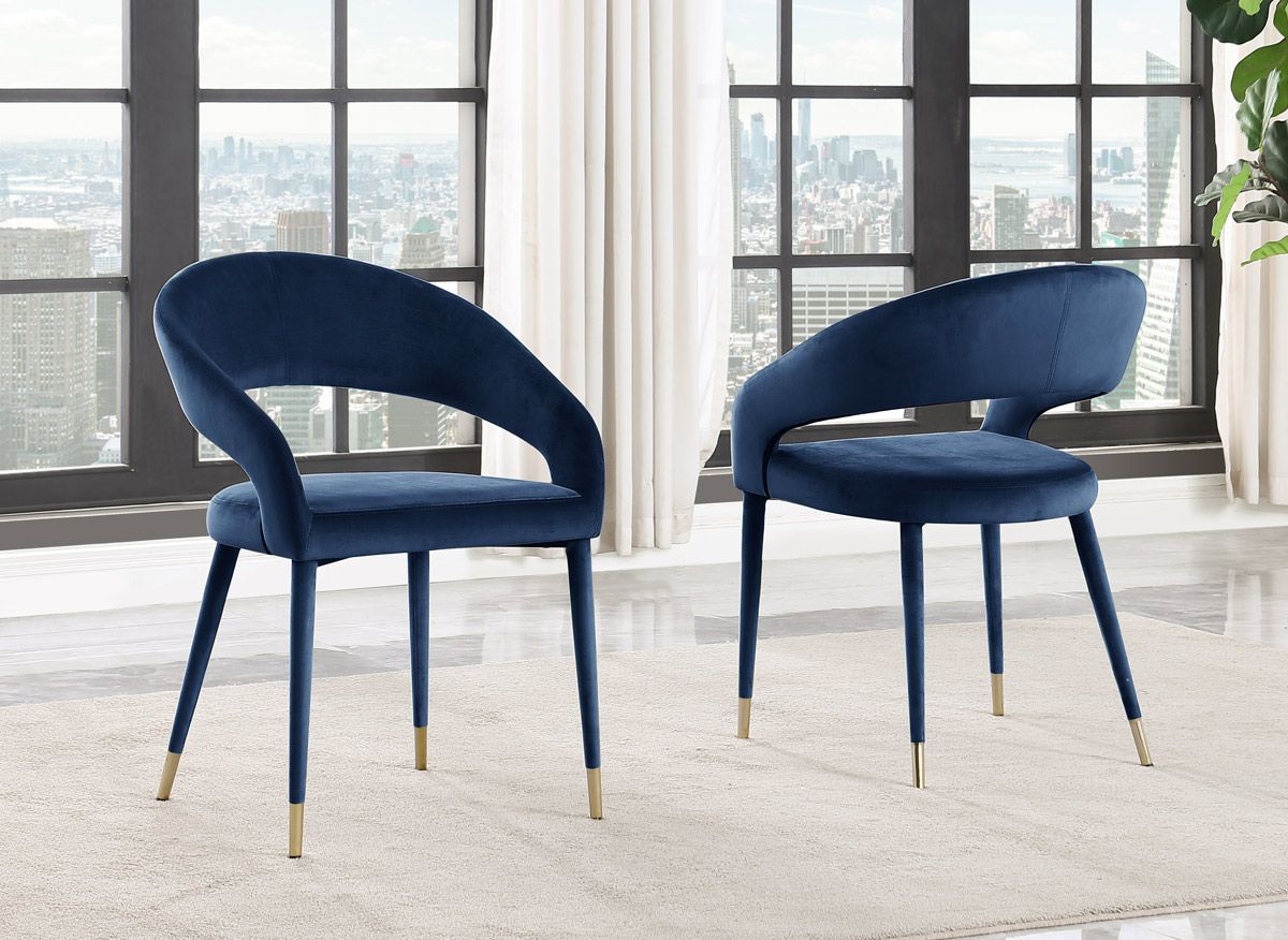 Jaguar Navy Velvet Dining Chairs