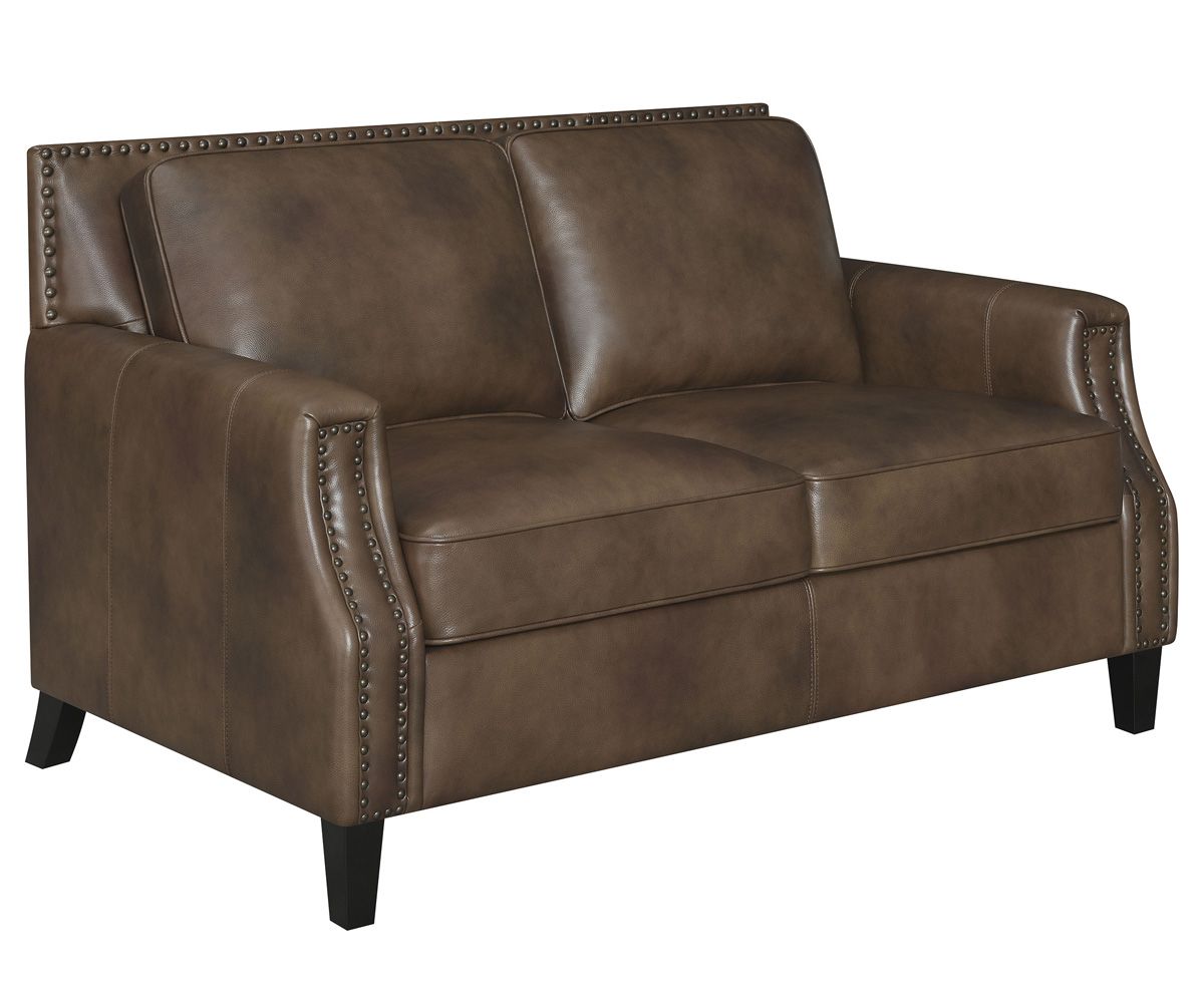 Janet Top Grain Leather Casual Loveseat