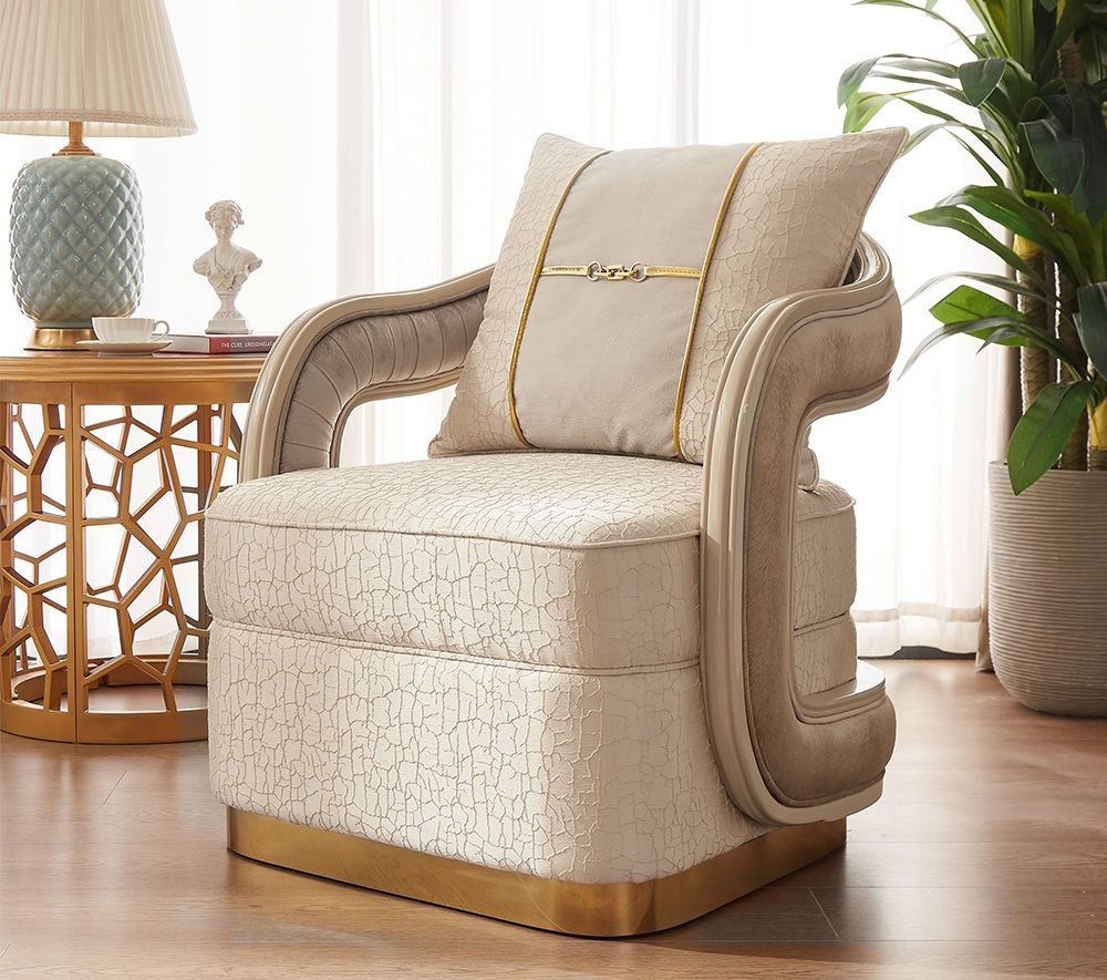 Jaylan Contemporary Chair With Gold Accents