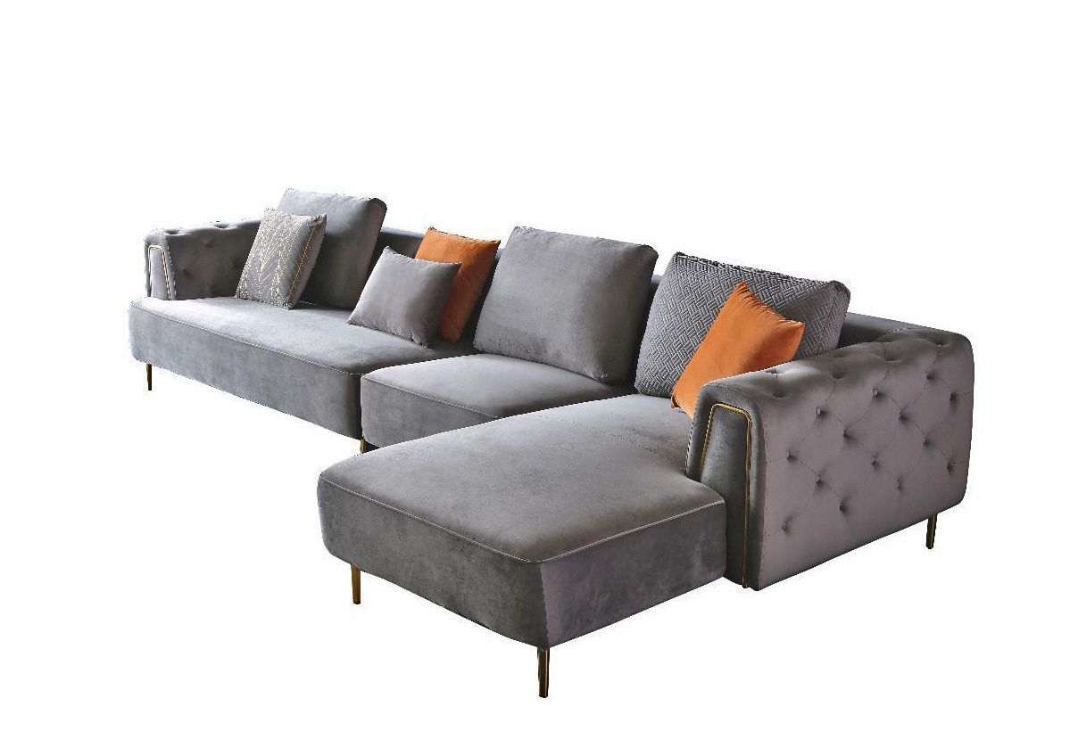 Jean Grey Velvet Sectional Right Side