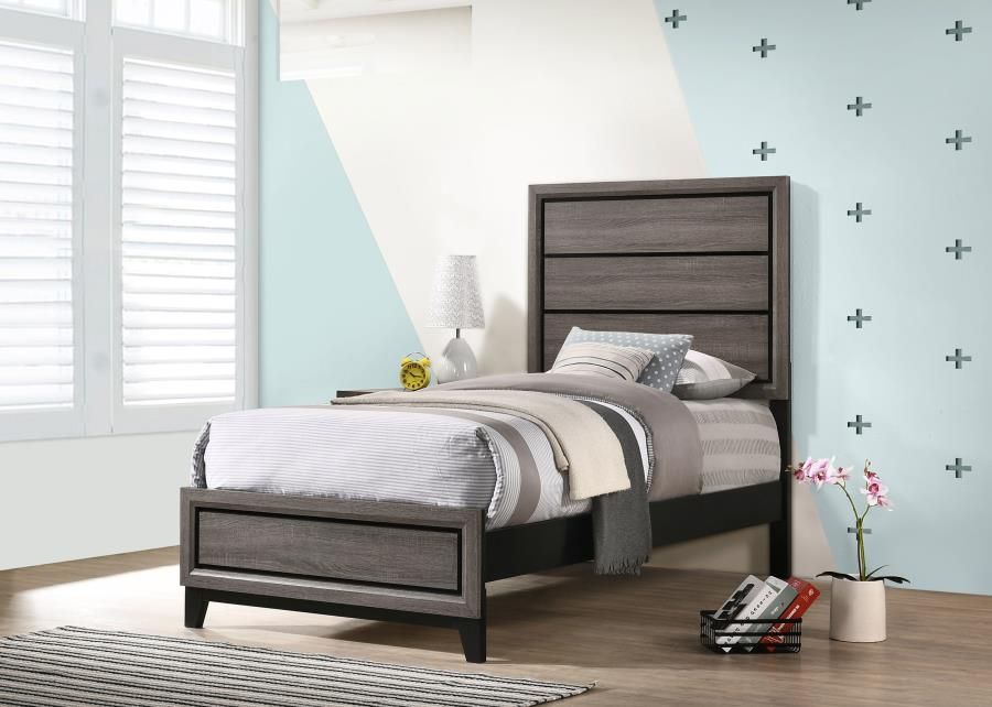 Jerold Rustic Gray Twin Bed Frame