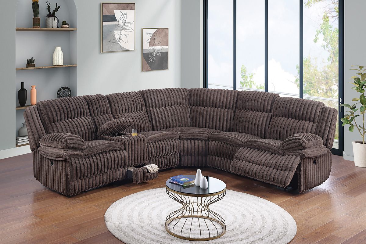 Jimenes Chocolate Power Recliner Sectional