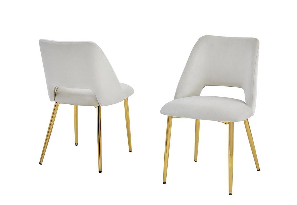 Kaiser Beige Velvet Dining Chairs