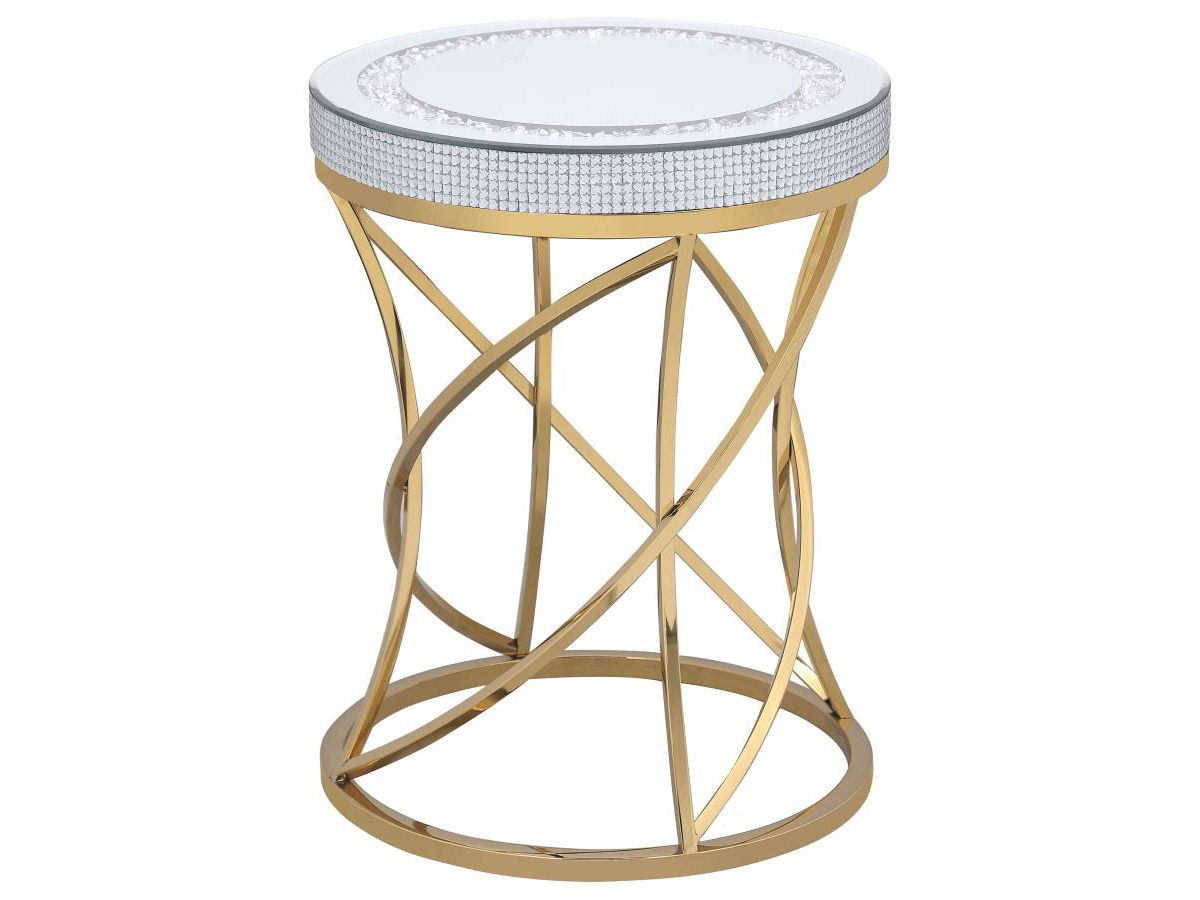 Kaley Mirrored End Table