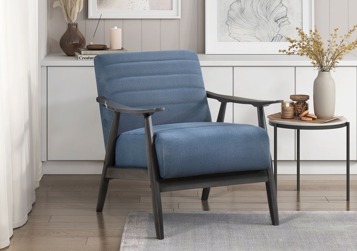 Kara Blue Velvet Accent Chair