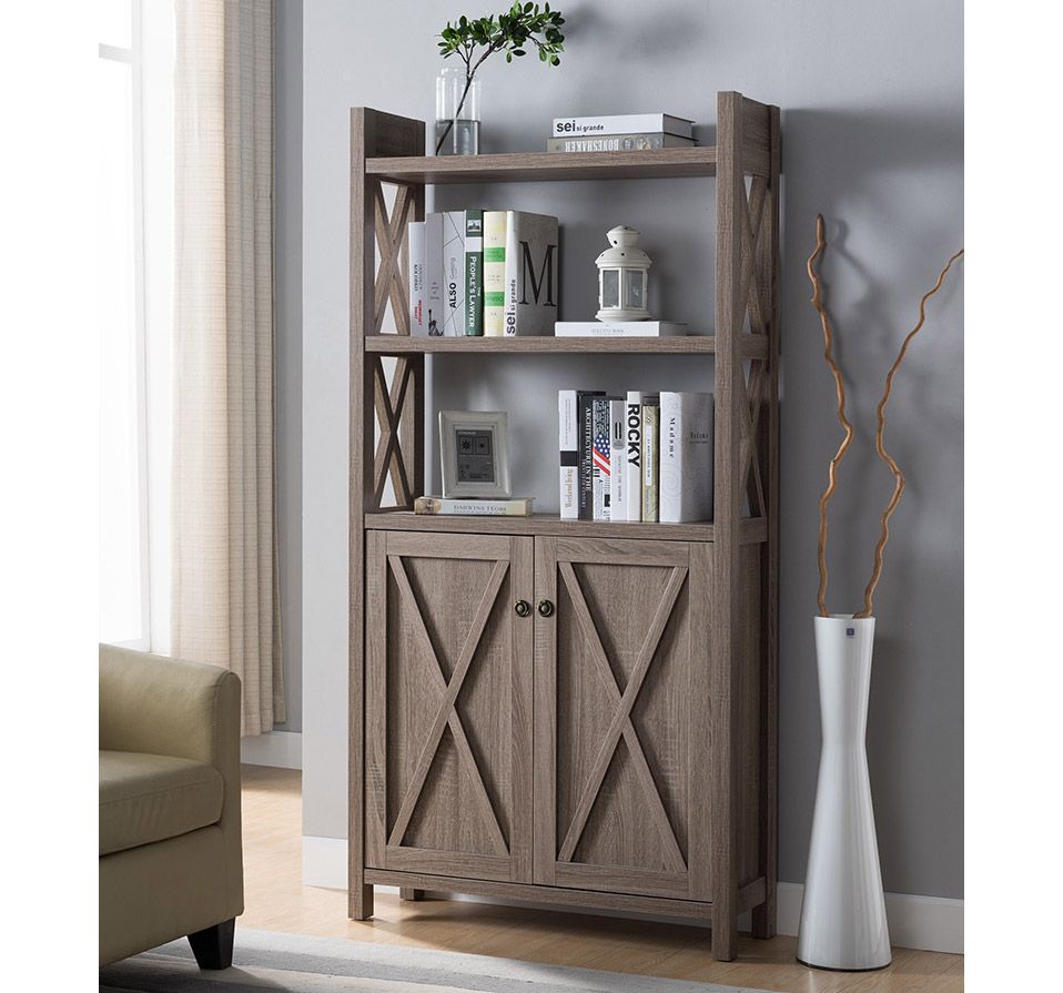 Kasey Rustic Taupe Bookcase