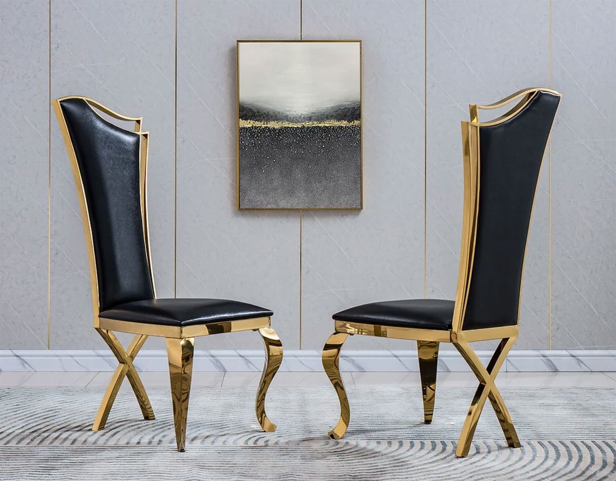 Kassel Gold White Dining Chairs