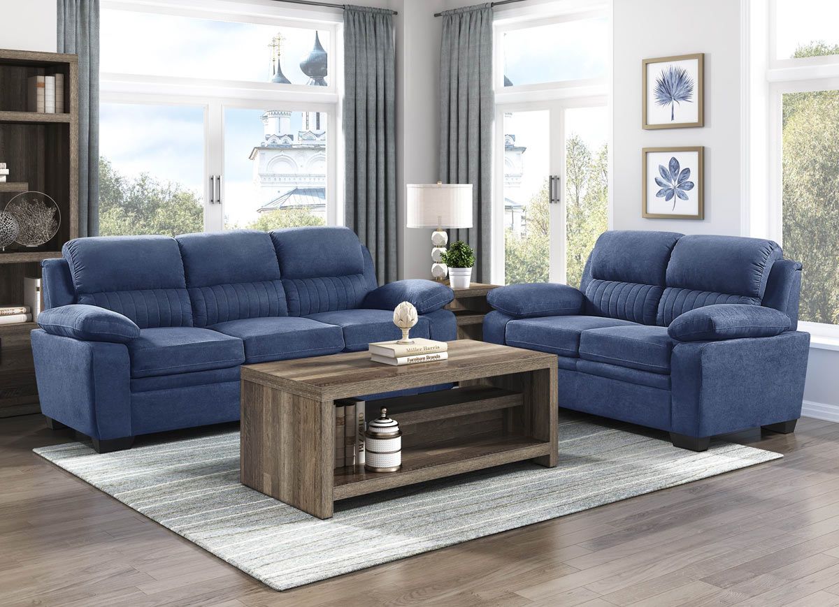 Katie Blue Fabric Casual Sofa Set