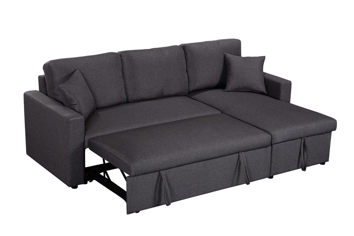 Kent Grey Linen Sectional Sleeper