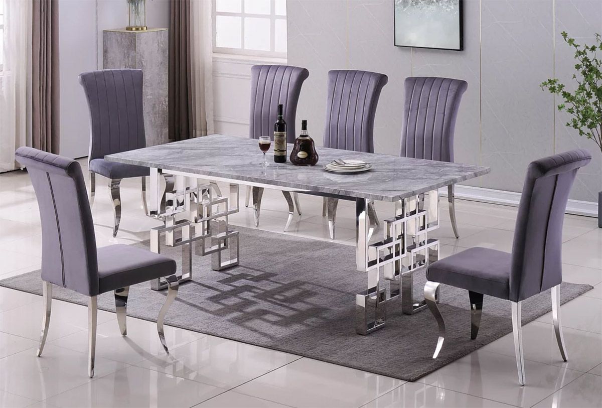 Kenza Marble Top Dining Table Set