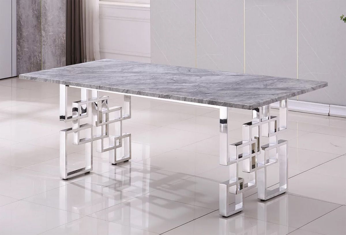 Kenza Grey Marble Top Dining Table