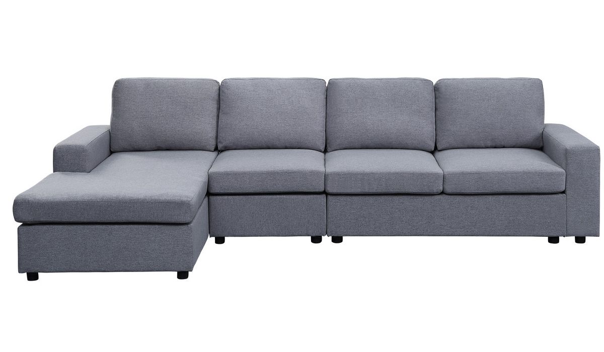 Keone Grey Line Sectional With Armless Chair