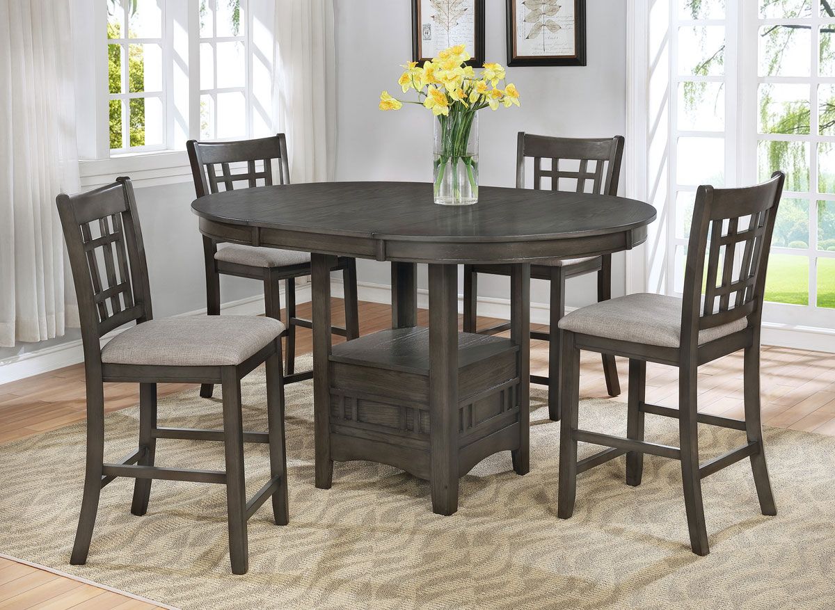 Keukenhof Grey Counter Height Table Set