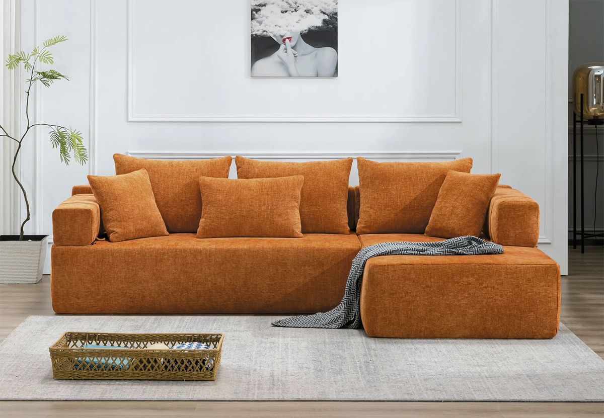 Kitts Orange Modern Sectional