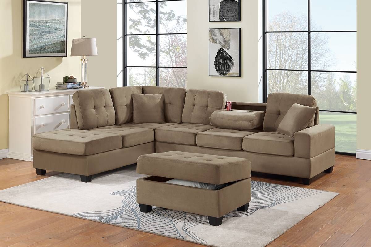 Lanette Sectional With Storage Ottoman