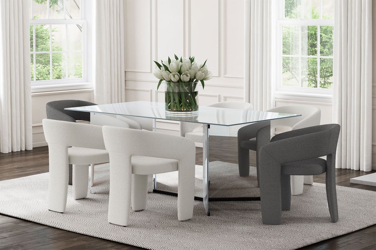 Latimer Rectangular Mirrored Dining Table With Chairs