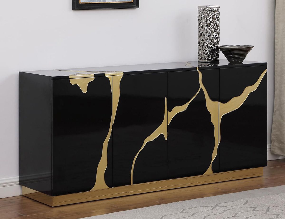 Lava Black And Gold Sideboard