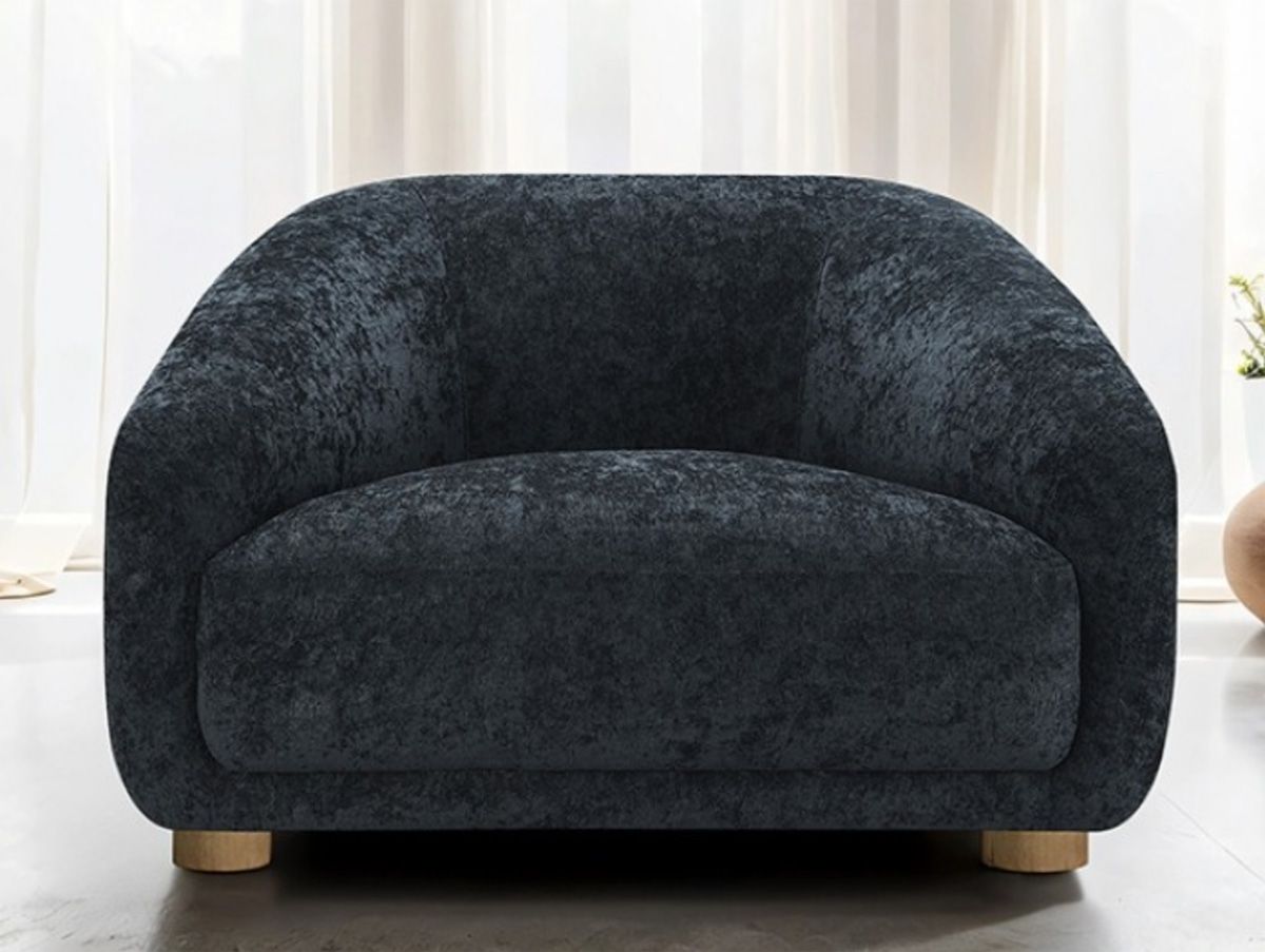 Lavena Black Chenille Chair