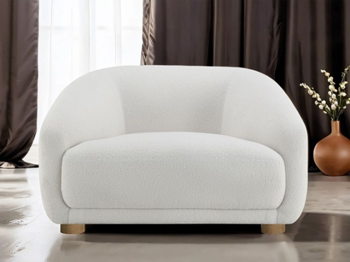 Lavena White Chenille Chair