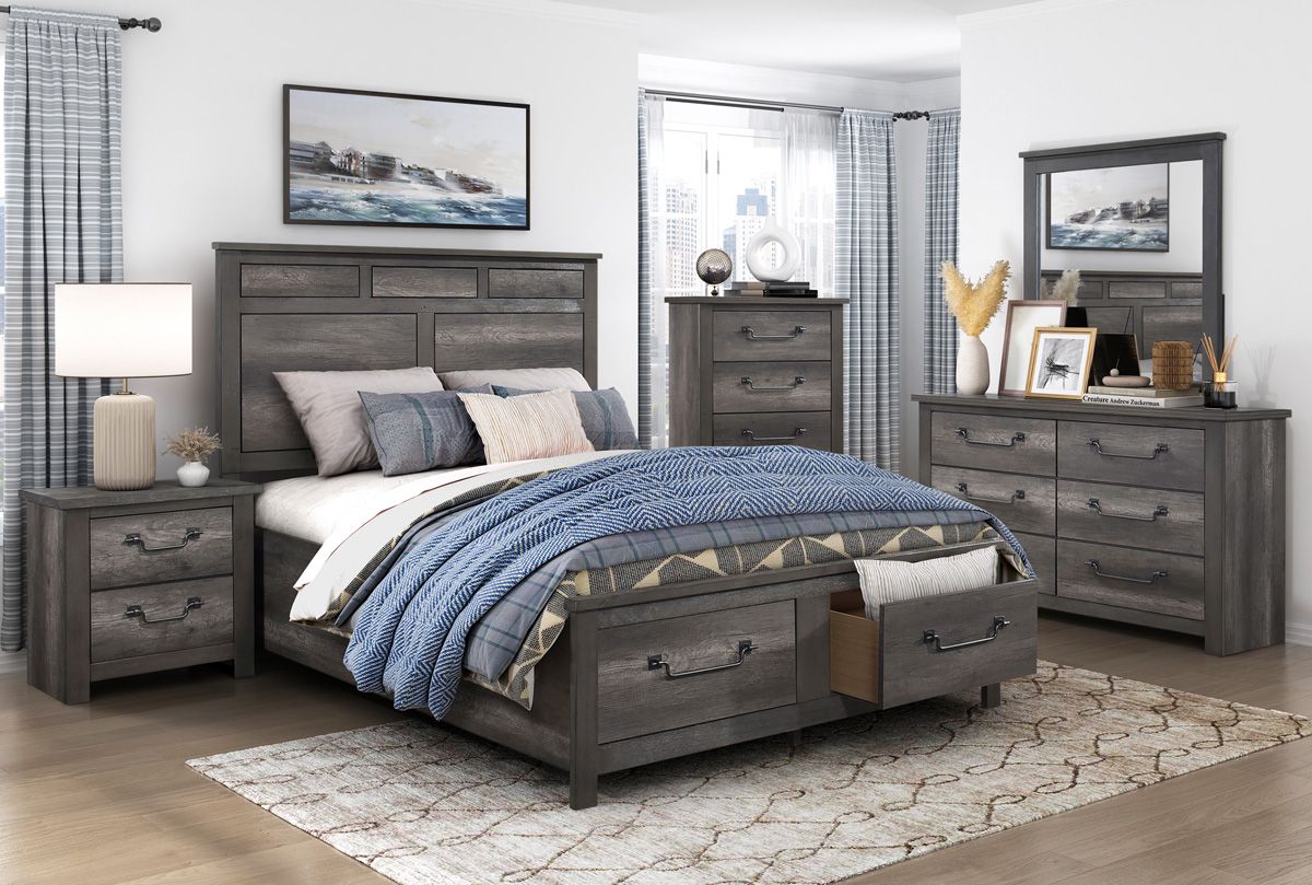 Lenior Grey Finish Bedroom Set