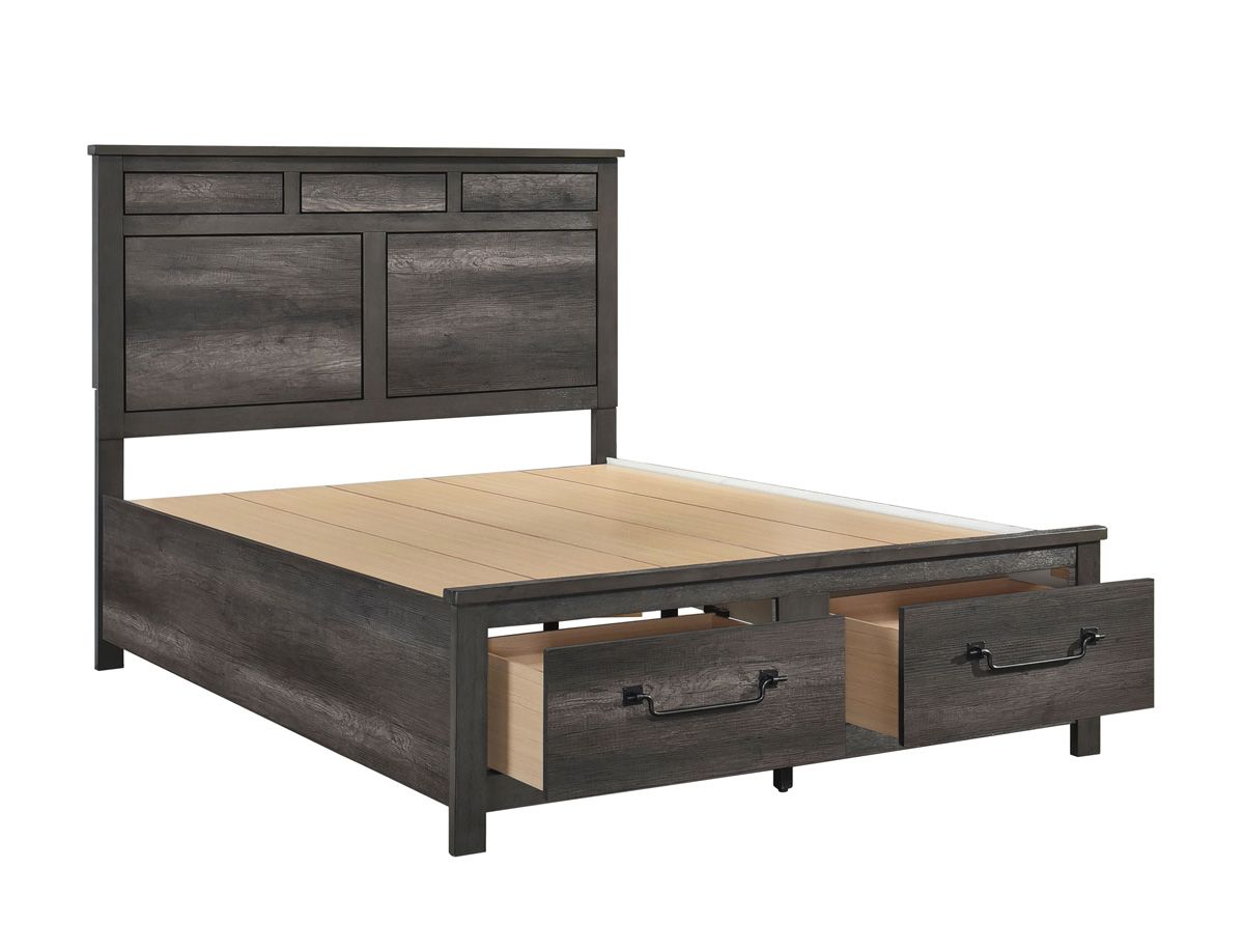 Lenior Storage Bed Grey Finish