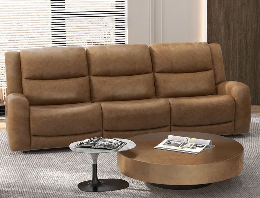 Lexie Brown Leather Recliner Sofa